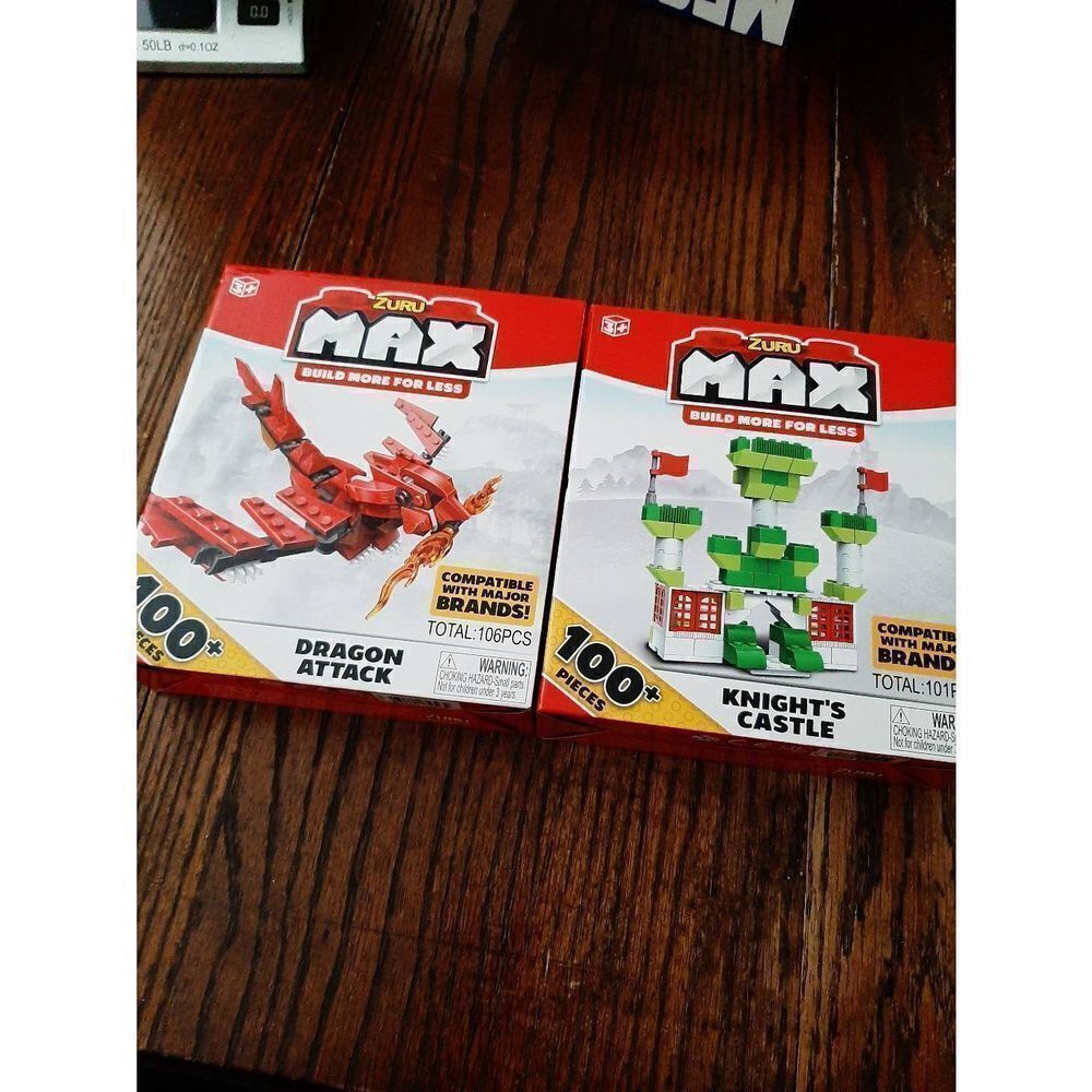 New 2 Zuru Max Building Block Sets Knight Castle Dragon Attack Compatible w Lego